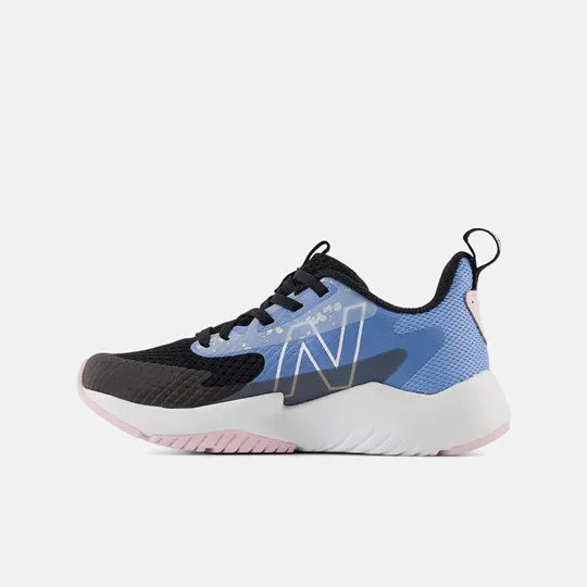 Rave Run v2 Kid's Athletic Trainer - Black with Blue Laguna and Light Raspberry