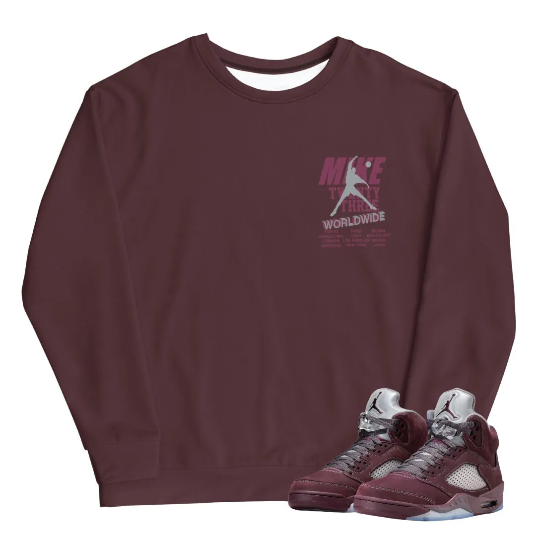 RETRO 5 BURGUNDY MIKE WORLDWIDE SWEATER