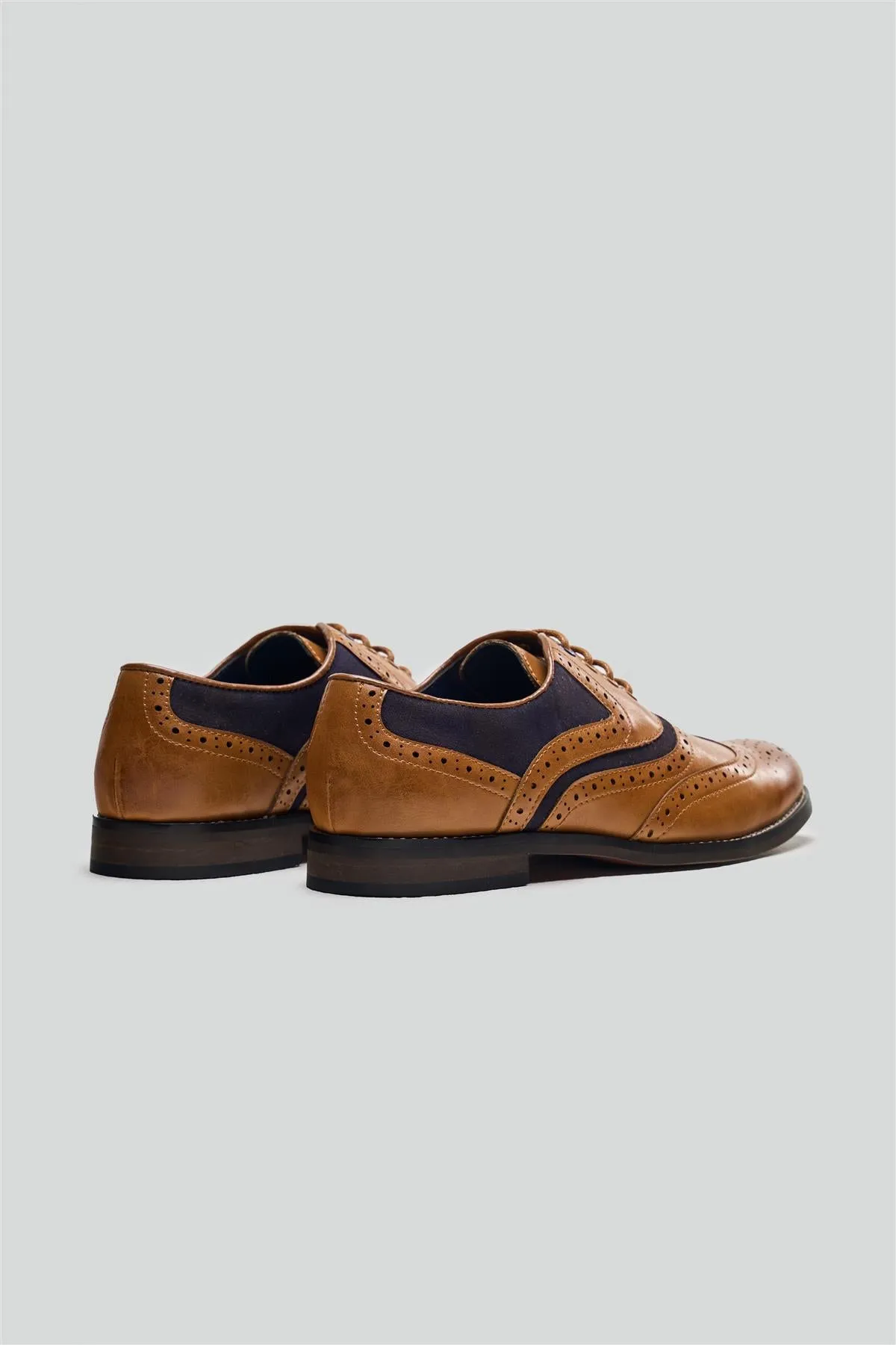 Russel Boys Tan/Navy Shoes