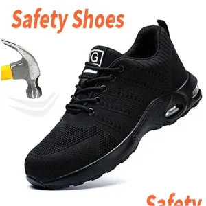 Safety Shoes Work Steel Toes Perforated Protective Boots Indestructible Lightweight 240606 Drop Delivery Dho9Z