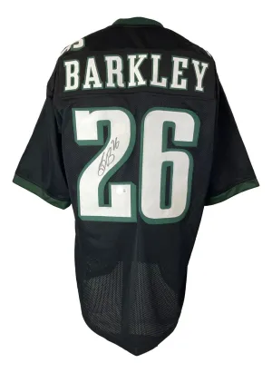 Saquon Barkley Philadelphia Signed Black Football Jersey BAS ITP