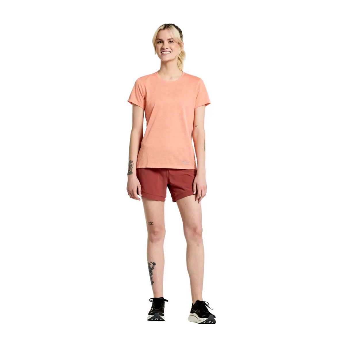 Shirt Saucony Stopwatch Short Sleeve Orange Women