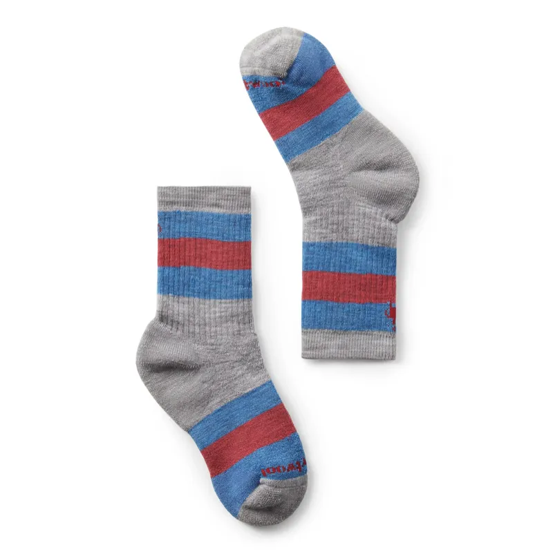 SMARTWOOL KIDS' HIKE FULL CUSHION STRIPED CREW SOCKS