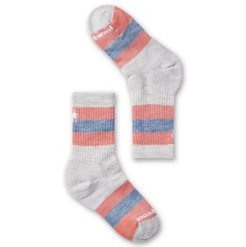 SMARTWOOL KIDS' HIKE FULL CUSHION STRIPED CREW SOCKS