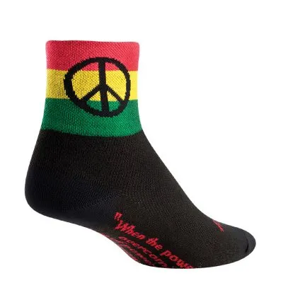 SockGuy Peace Three 3" Cuff Cycling Sock