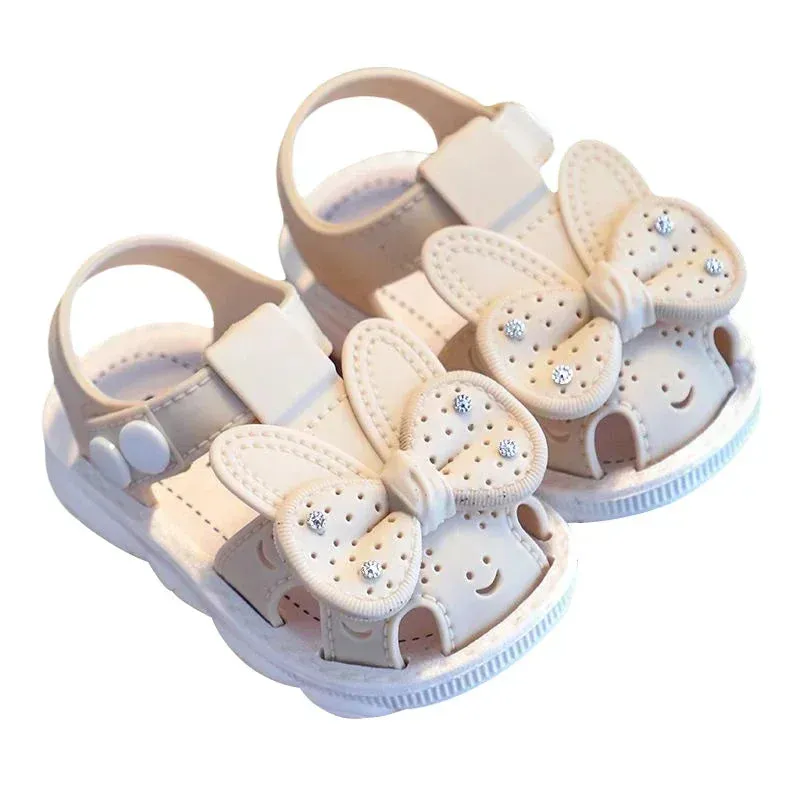 Solid Bow Children's Summer Shoes Cute PVC Beach Non Slip Sandals For Baby Girls Footwear Soft Infant Kids Fashion Sandals