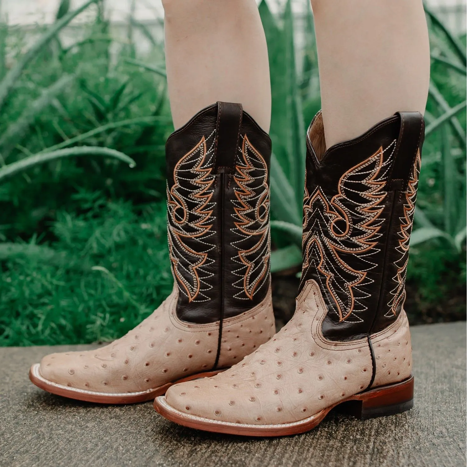 Soto Boots Women's Ostrich Print Cowgirl Boots M8002 Orix