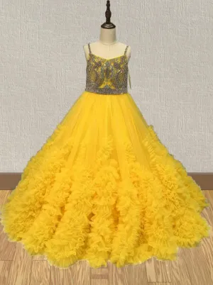 Stunning Yellow Pagant Gown For Princess of America Fageant