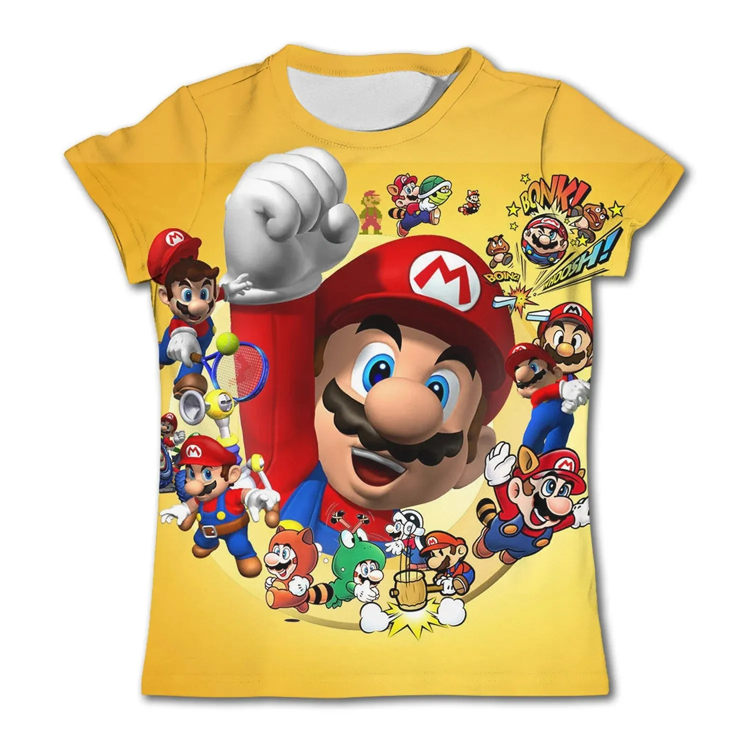 Summer Super Mario Boys Cartoon Top T-shirt Short sleeved Boys Super Mario Children Summer Top Short sleeved Children's T-shirt