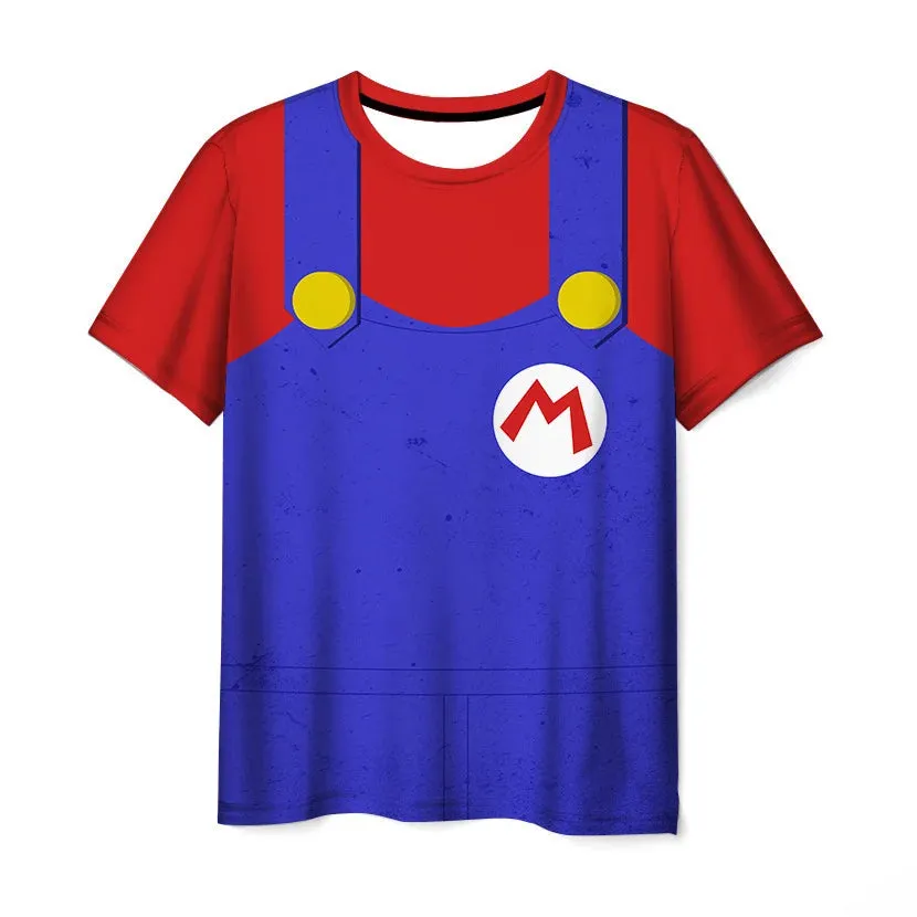 Summer Super Mario Boys Cartoon Top T-shirt Short sleeved Boys Super Mario Children Summer Top Short sleeved Children's T-shirt