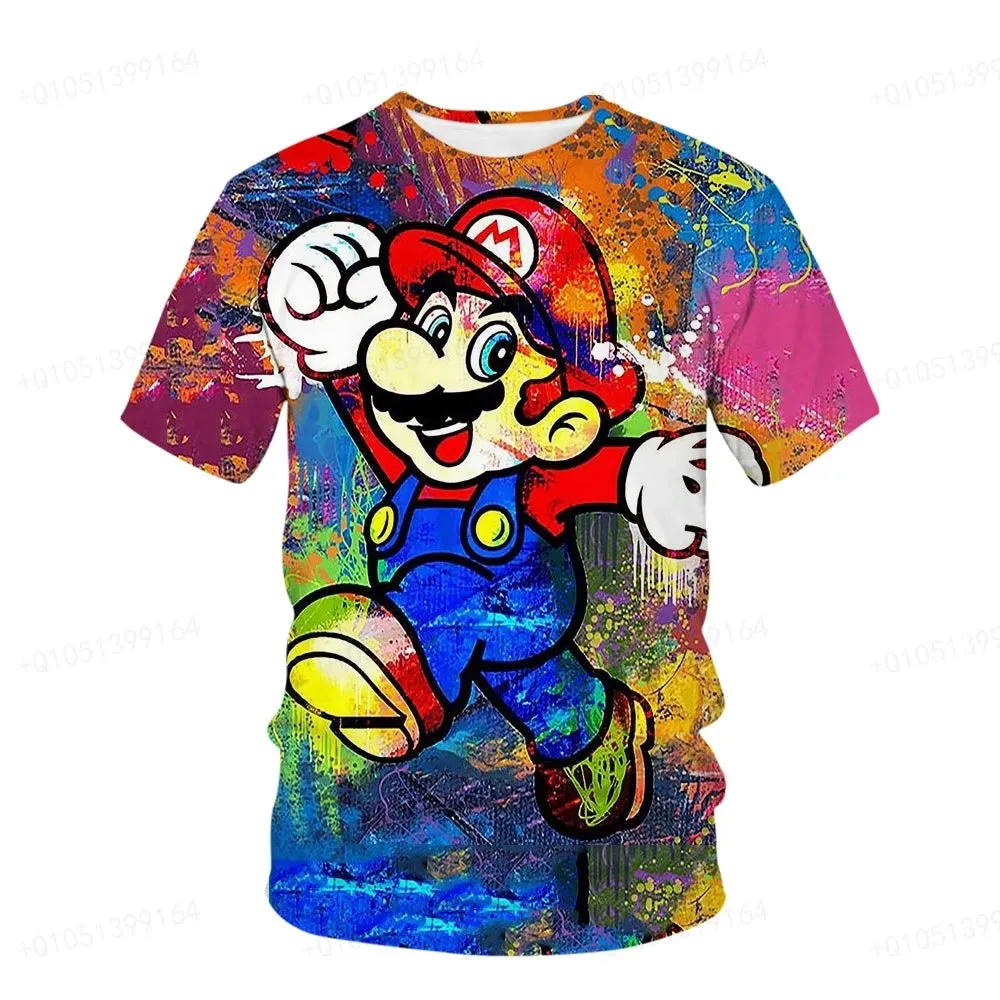 Summer Super Mario Boys Cartoon Top T-shirt Short sleeved Boys Super Mario Children Summer Top Short sleeved Children's T-shirt