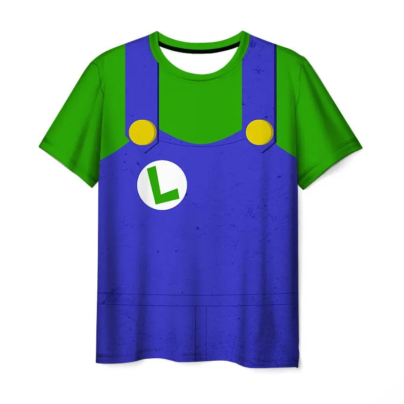 Summer Super Mario Boys Cartoon Top T-shirt Short sleeved Boys Super Mario Children Summer Top Short sleeved Children's T-shirt