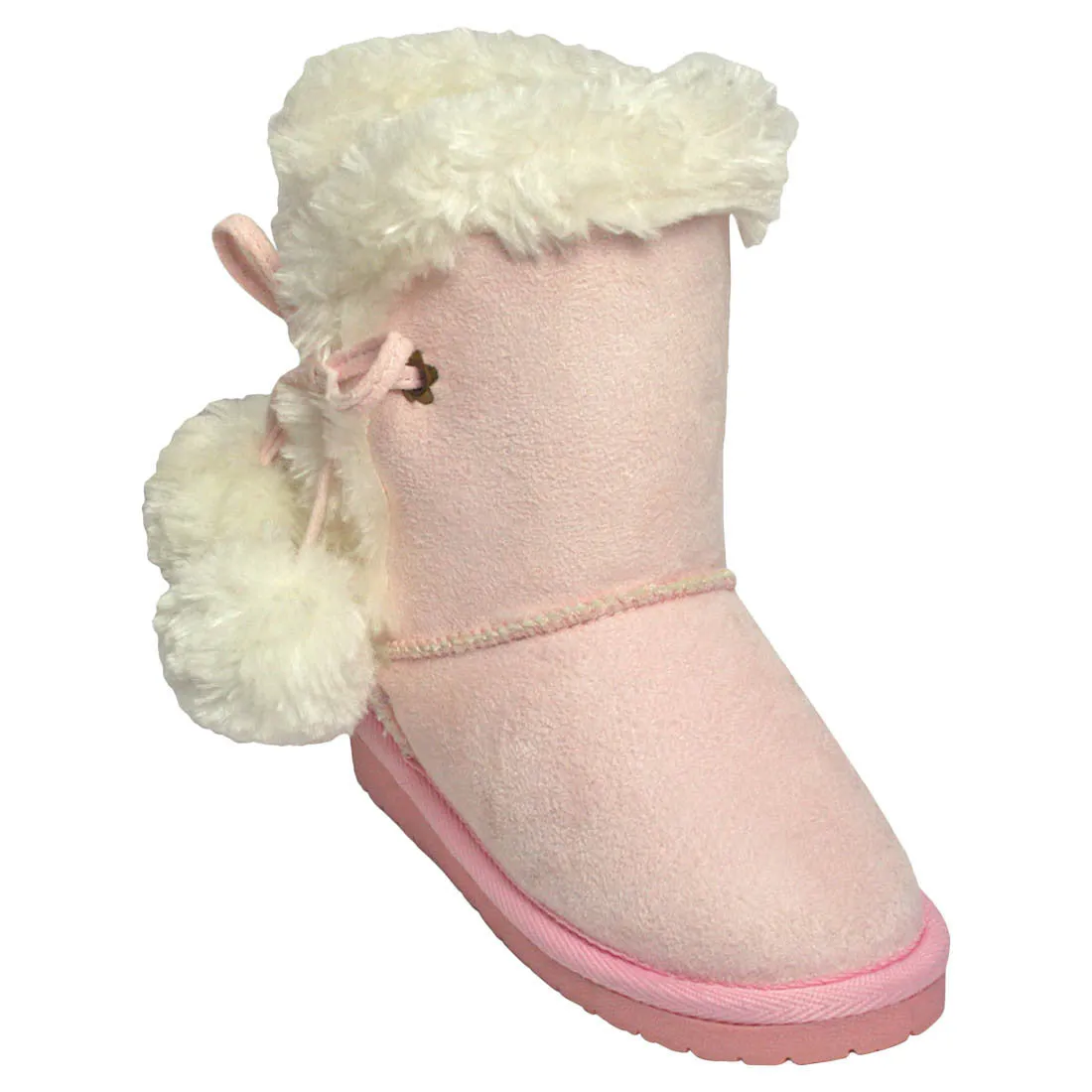 Toddlers' Side Tie Microfiber Boots - Pink