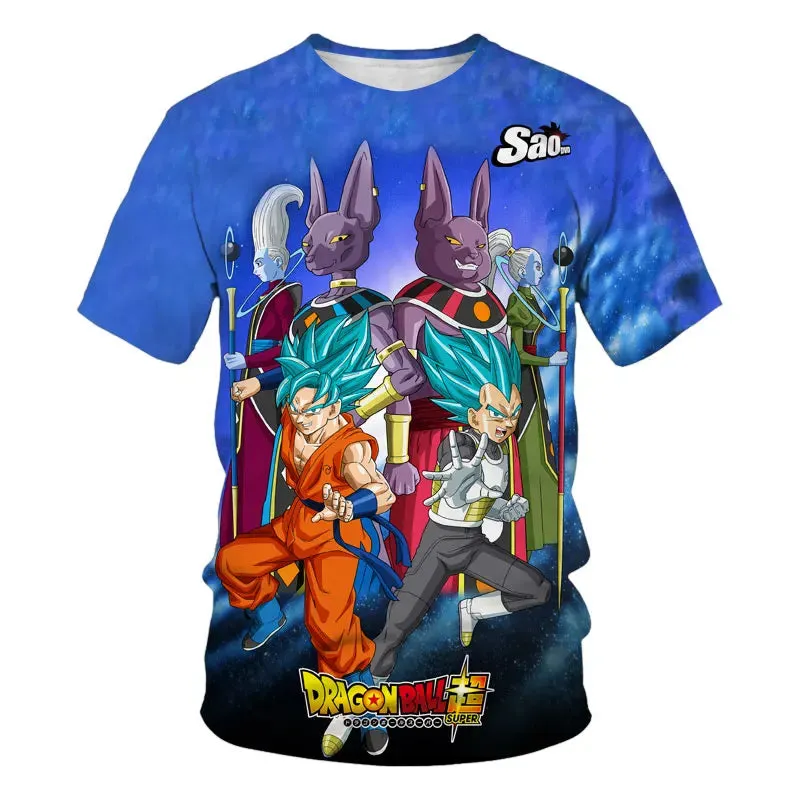 Top Clothes For Children Boys Dragon Ball T-shirt Men's Casual Short Sleeved Anime Cosplay Kids T Shirts Oversized Clothing Tee