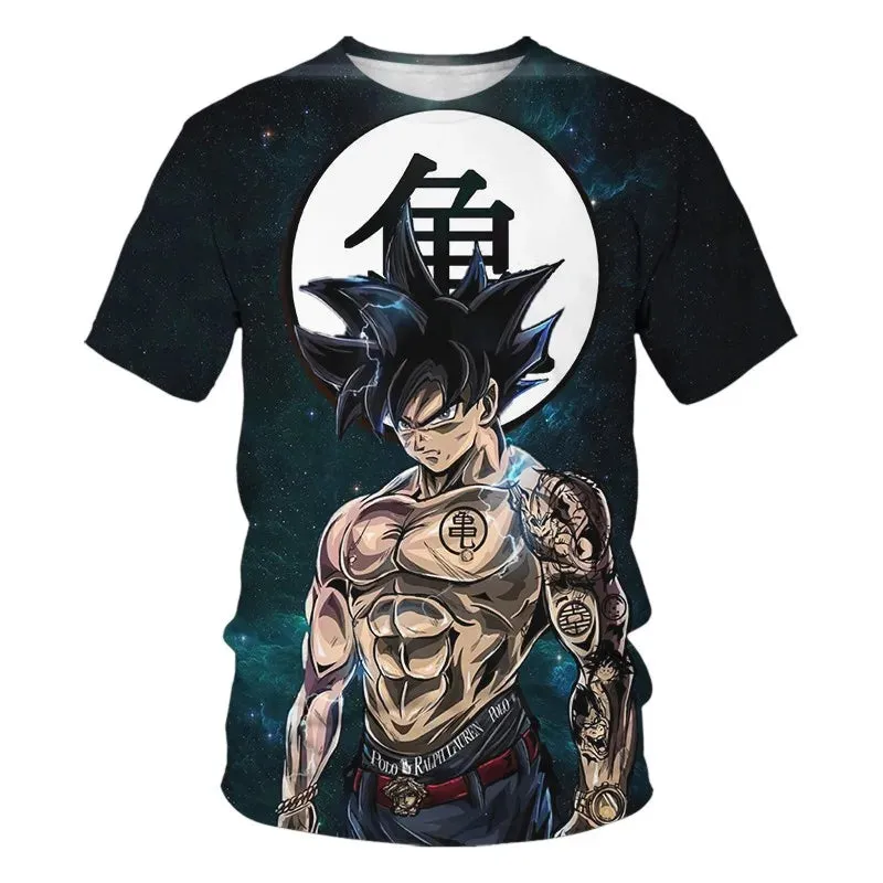 Top Clothes For Children Boys Dragon Ball T-shirt Men's Casual Short Sleeved Anime Cosplay Kids T Shirts Oversized Clothing Tee