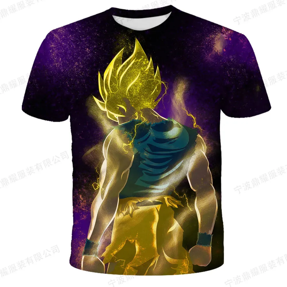 Top Clothes For Children Boys Dragon Ball T-shirt Men's Casual Short Sleeved Anime Cosplay Kids T Shirts Oversized Clothing Tee