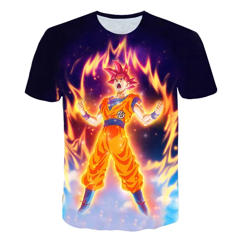 Top Clothes For Children Boys Dragon Ball T-shirt Men's Casual Short Sleeved Anime Cosplay Kids T Shirts Oversized Clothing Tee