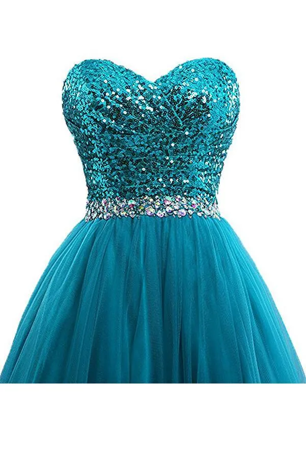 Tulle Sequin Ball Gown Prom Dresses Evening Gown PG254