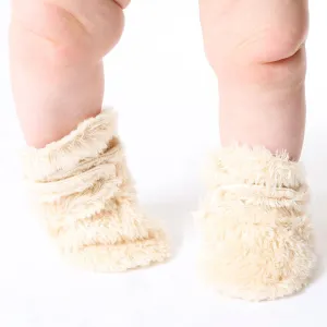 Under the Nile Organic Faux Fur Baby Snap Booties