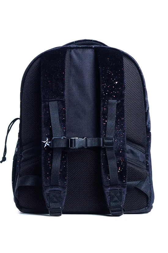 Velvet in Black Galaxy Sparkle Rebel Dream Bag Plus with Black Zipper