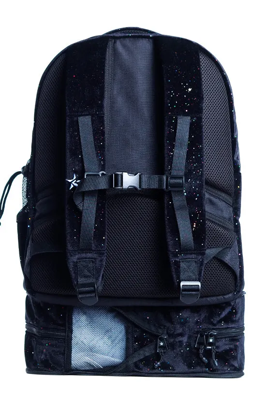 Velvet in Black Galaxy Sparkle Rebel Dream Bag Plus with Black Zipper