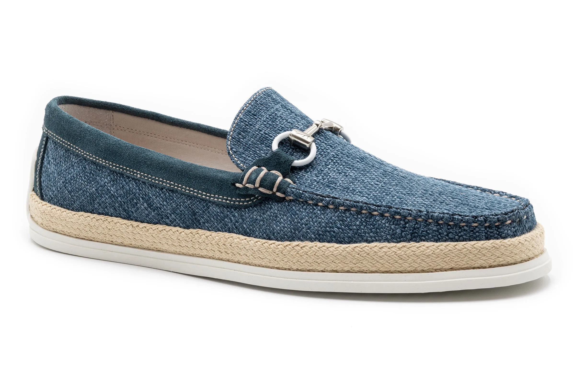 Watercolor Cotton Horse Bit Loafers - Ocean