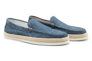 Watercolor Cotton Venetian Loafers - Ocean