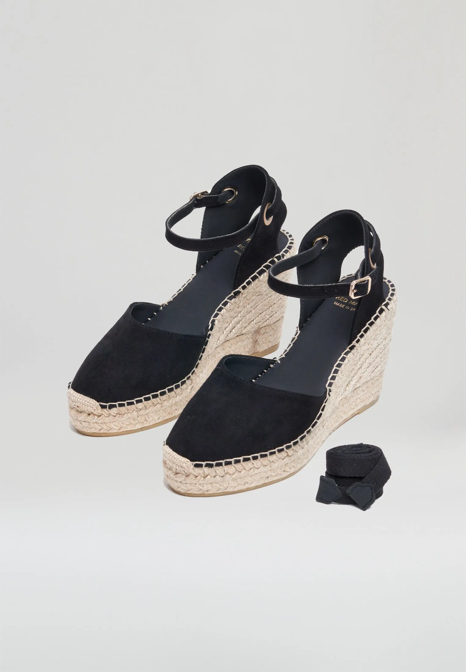 Wedges - Black Suede