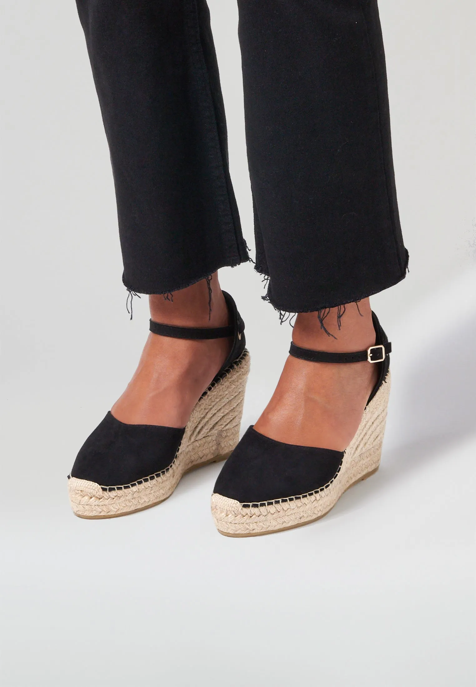 Wedges - Black Suede