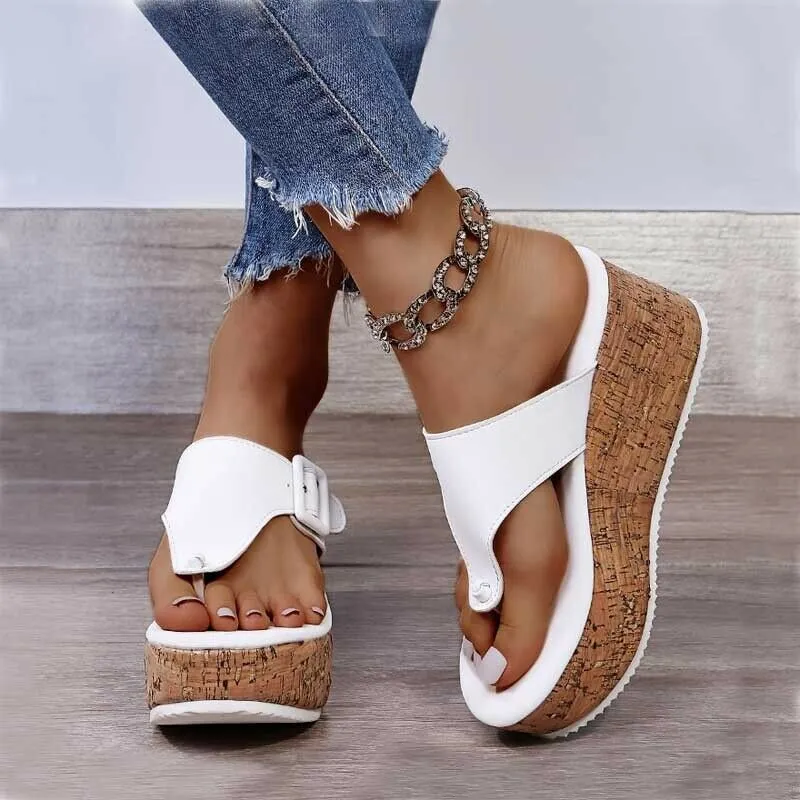 Women Summer Wedge Platform Casual Flip Flops Sandals