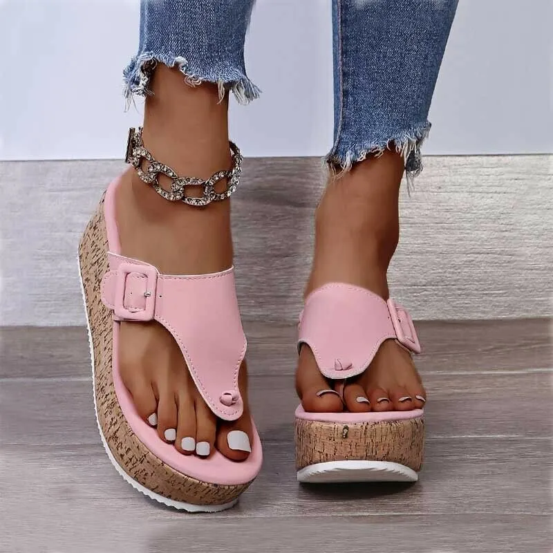 Women Summer Wedge Platform Casual Flip Flops Sandals