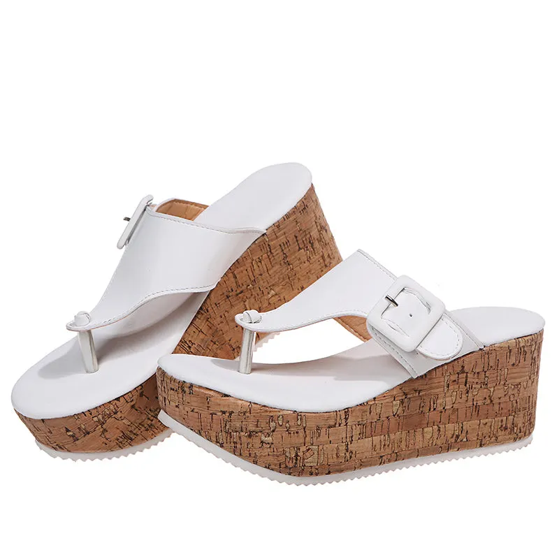 Women Summer Wedge Platform Casual Flip Flops Sandals