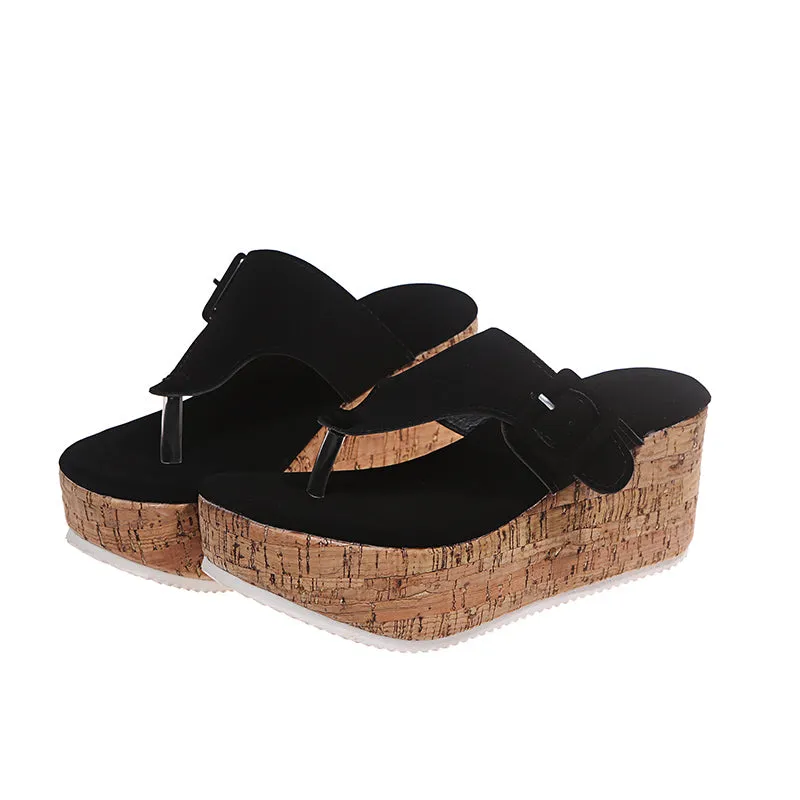 Women Summer Wedge Platform Casual Flip Flops Sandals