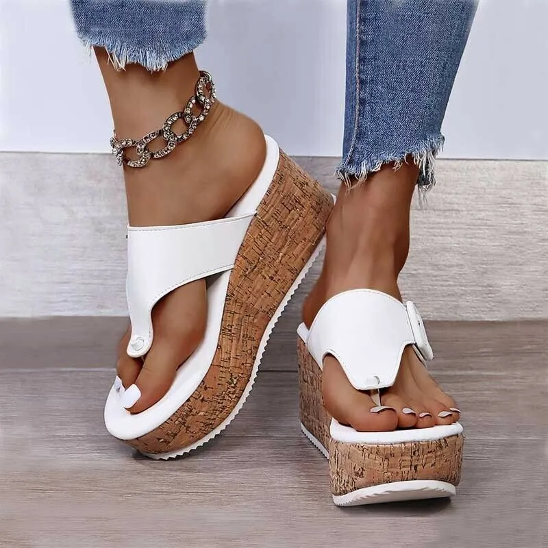 Women Summer Wedge Platform Casual Flip Flops Sandals