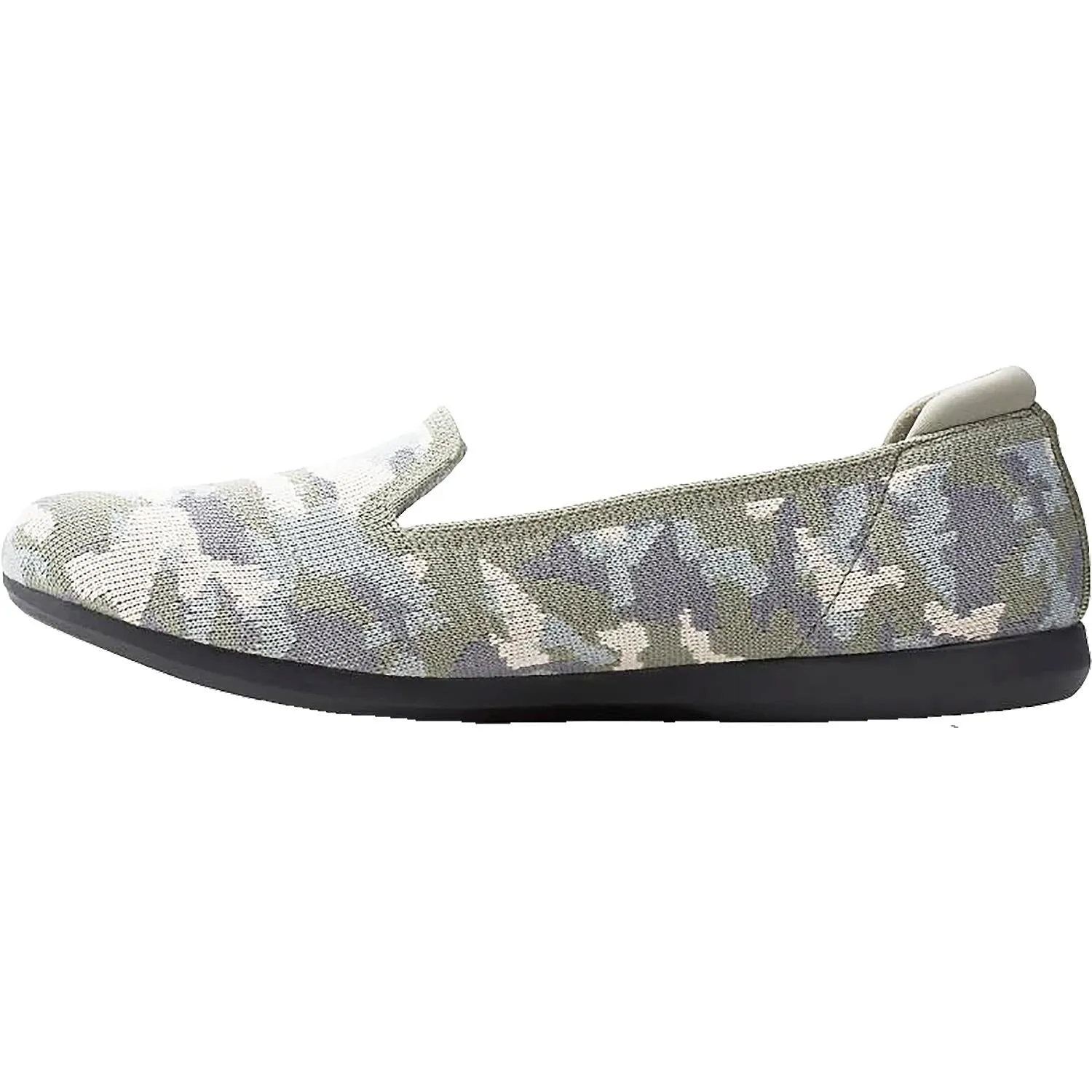 Women's Clarks Cloudsteppers Carly Dream Khaki Camo Textile