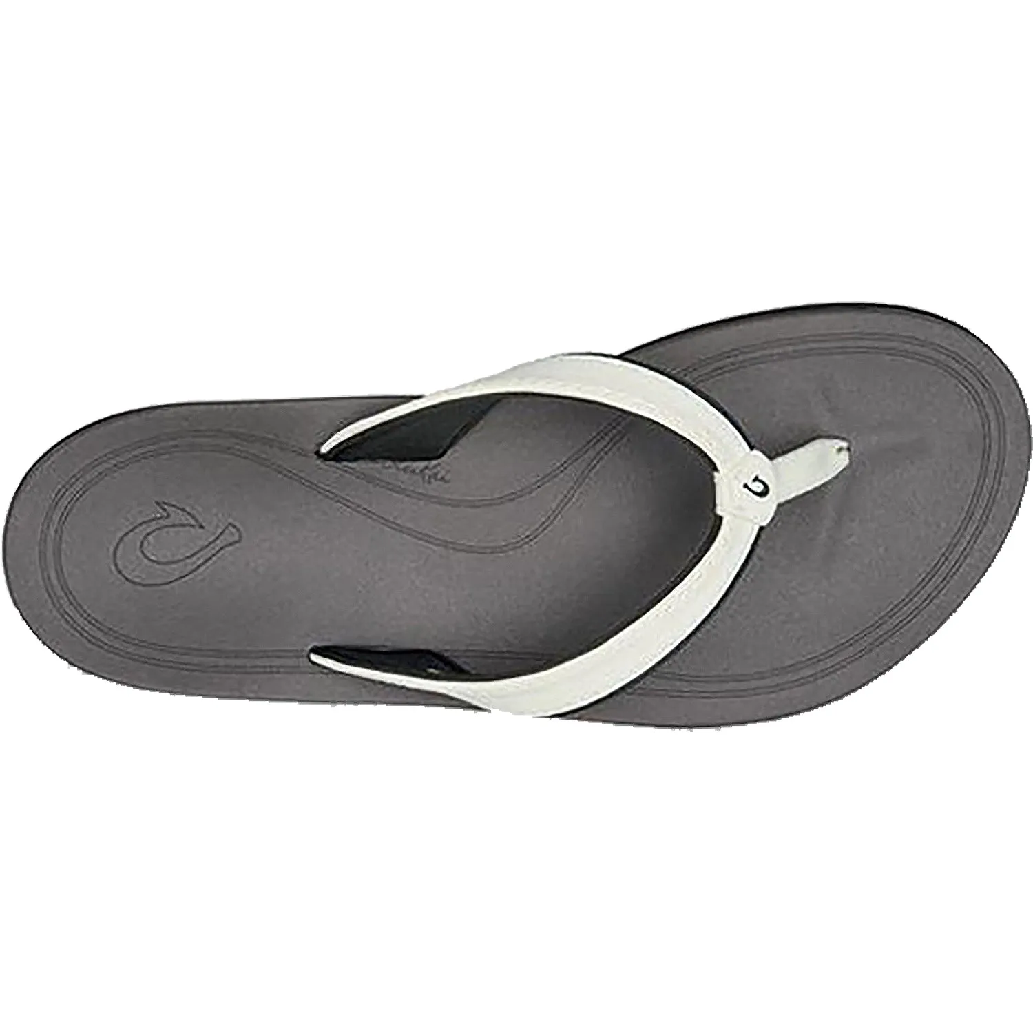 Women's OluKai Punua White/Charcoal Synthetic