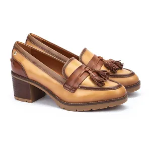 Women's Pikolinos Llanes Heeled Loafers Color: Almond