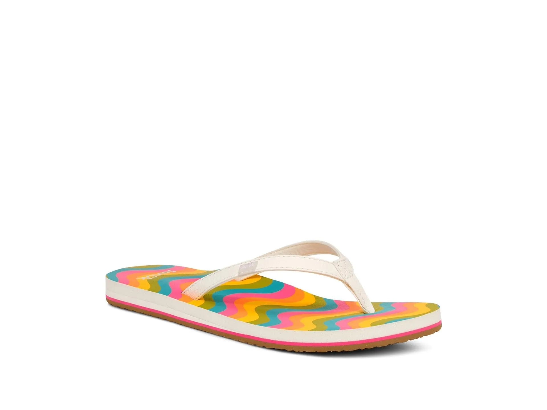 Women's Shoes Sanuk YOGA JOY RAINBOW Flip Flop Toe Post Sandals 1159270 RAINBOW