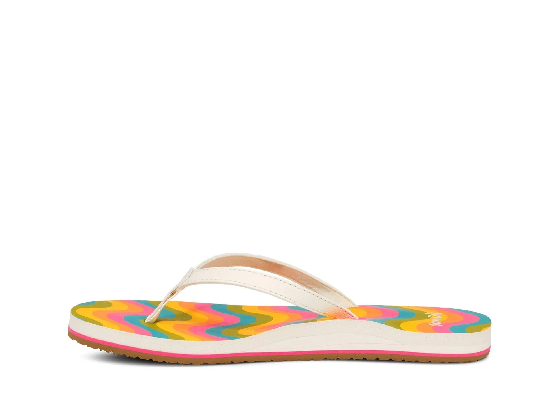 Women's Shoes Sanuk YOGA JOY RAINBOW Flip Flop Toe Post Sandals 1159270 RAINBOW