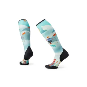 Women's Ski Targeted Cushion Snow Bunny Print OTC Socks