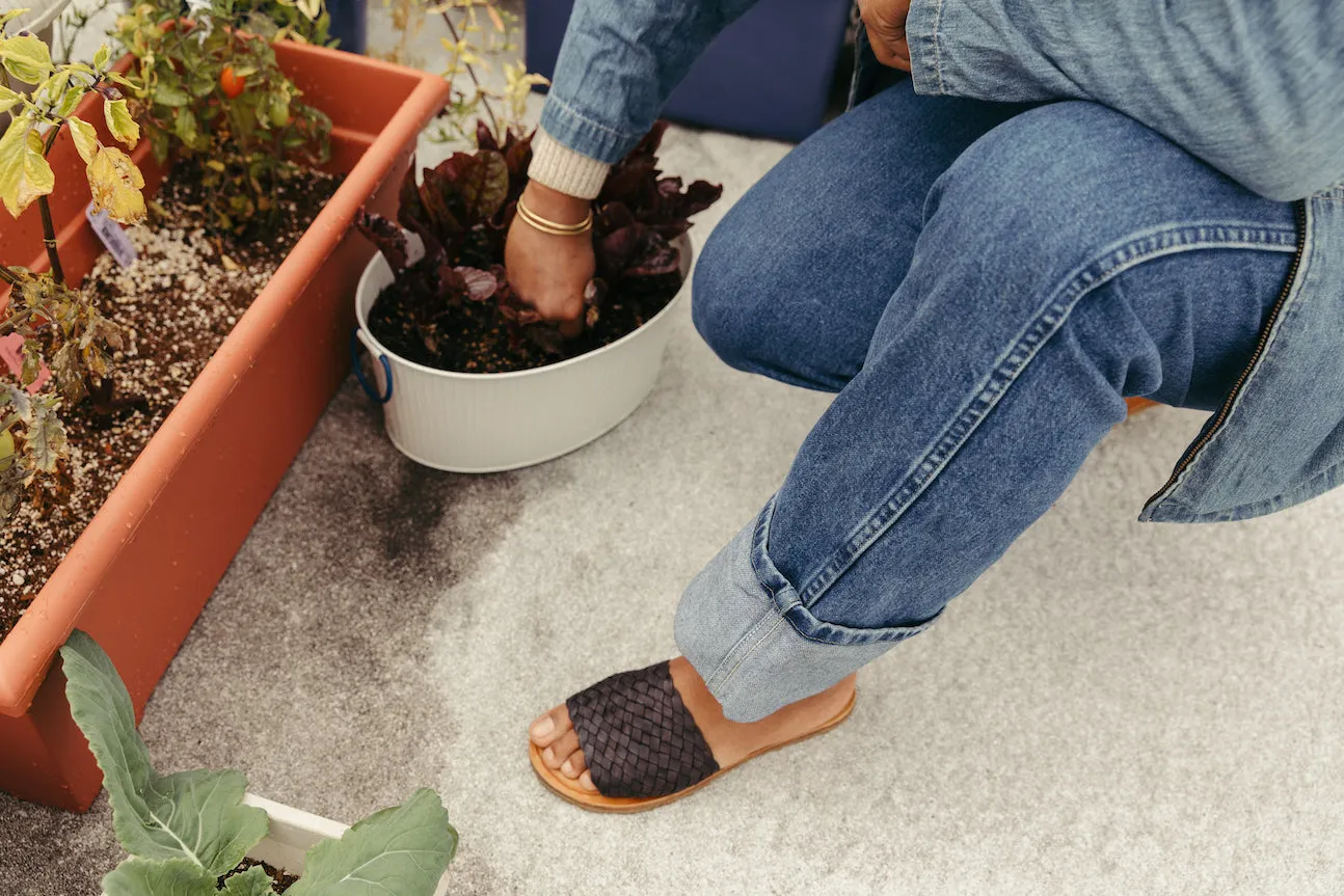 Women's Woven Sandal in Charcoal by Mohinders