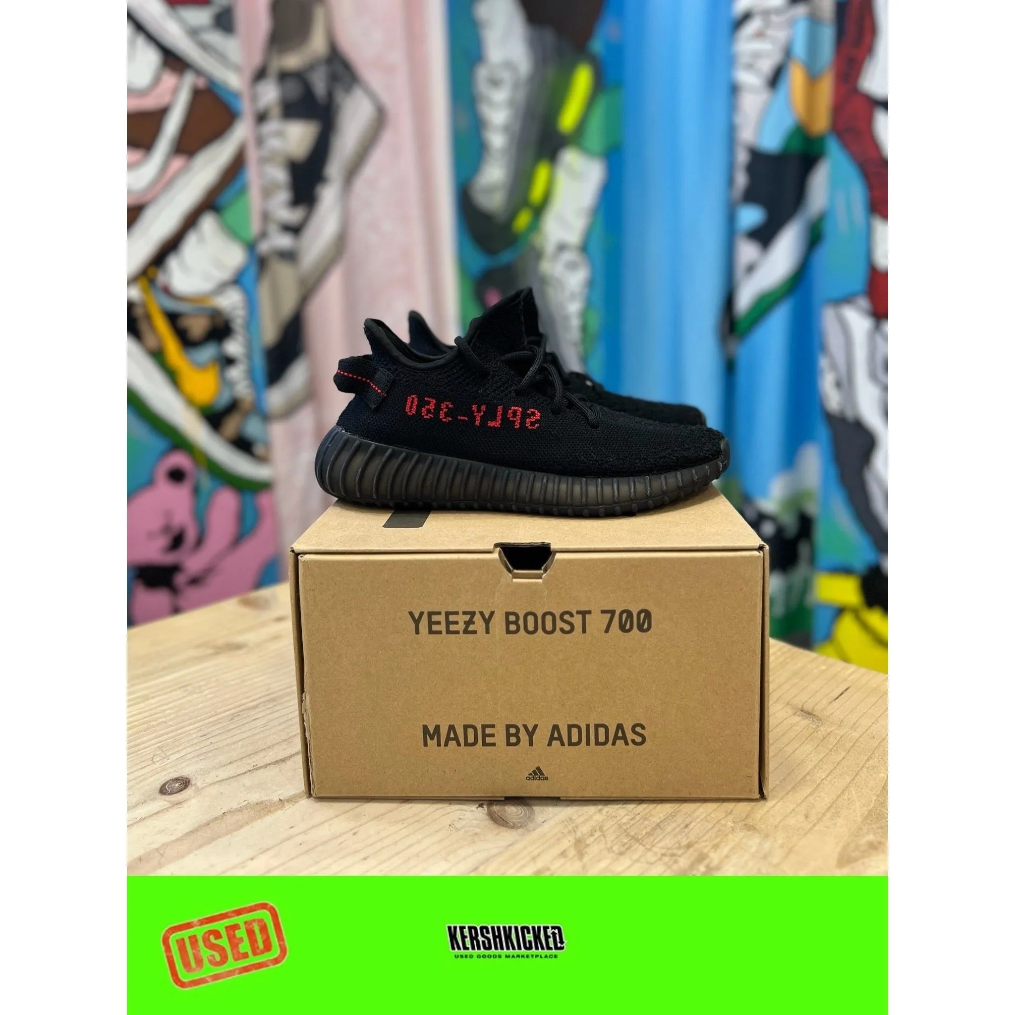 Yeezy 350 V2 Bred Black Red UK 4.5