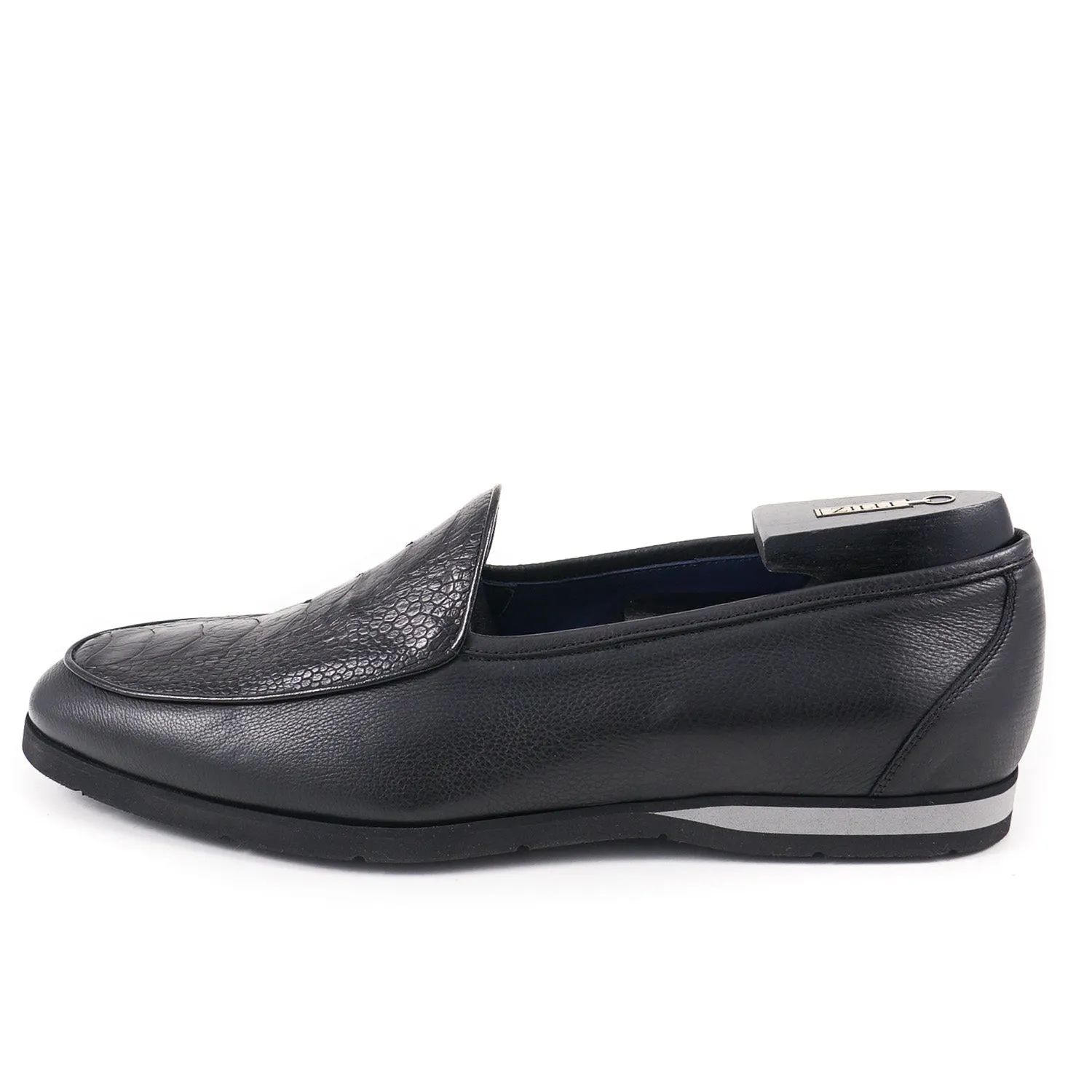 Zilli Ostrich and Calf Leather Loafers